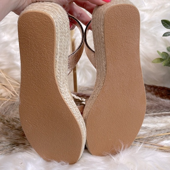 NEW! Palmaira Sandals - Rose Gold Low Form Espadrille Wedges - Picture 4 of 4